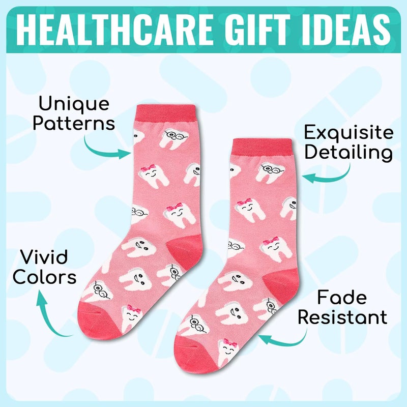Happy Pop HAPPYPOP Dental Gifts for Women - Tooth Socks Teeth Socks Dental Sock, Dentist Gifts for Women Hygienist Gift Dentist Student School Gift - Image 4